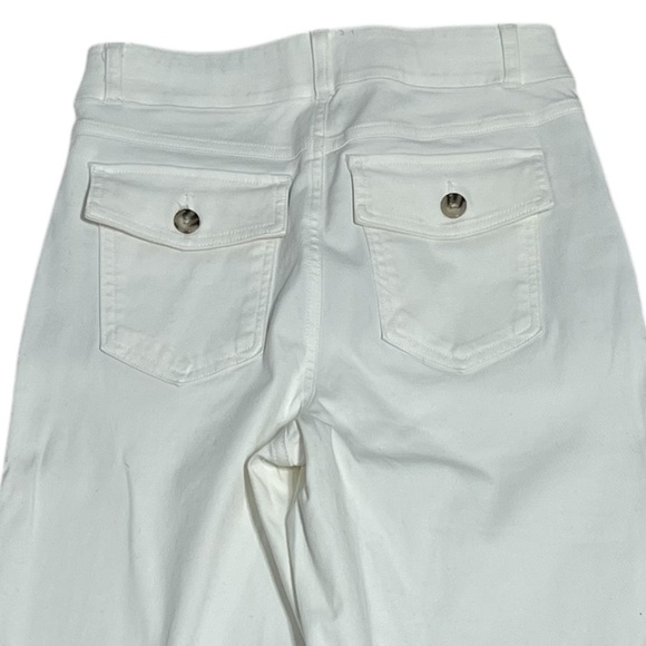 Spanx Stretch Twill Cropped Wide Leg Pant-Bright White Size Medium Style 20312R - Picture 3 of 9